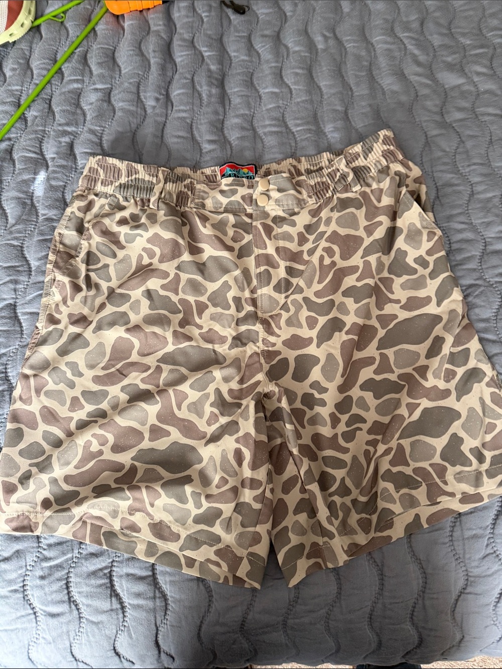 BURLEBO Beige & Brown Camo Hybrid Shorts